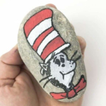 Cat in the Hat Painted Rock.