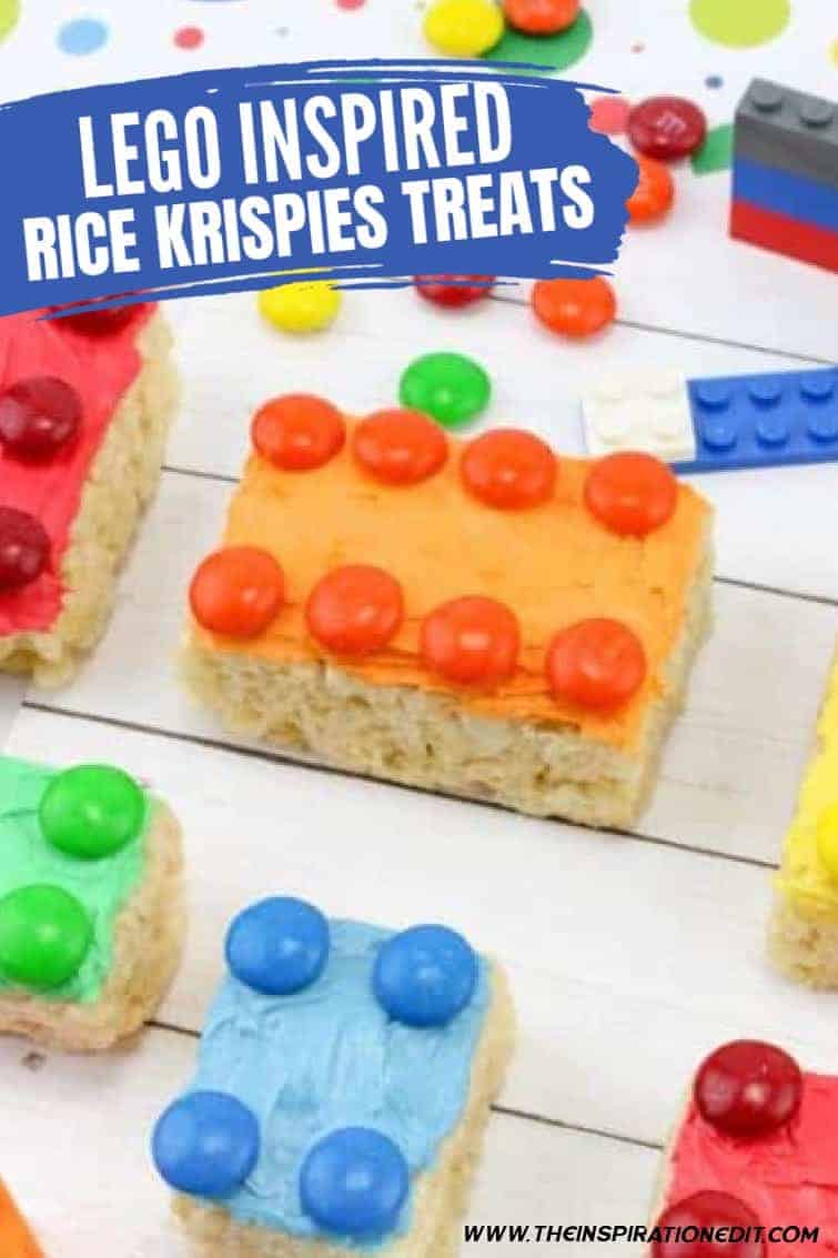 rice krispy lego treats for a lego party