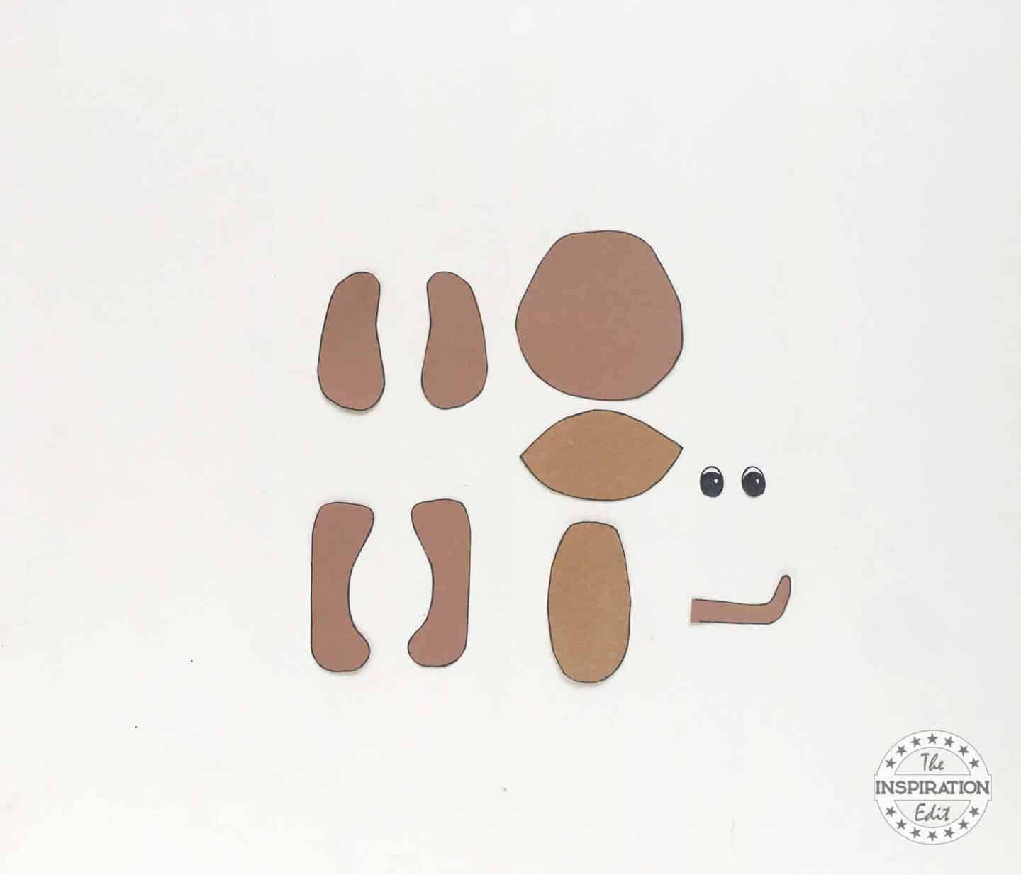 Pieces for Creating a Dog Craft.