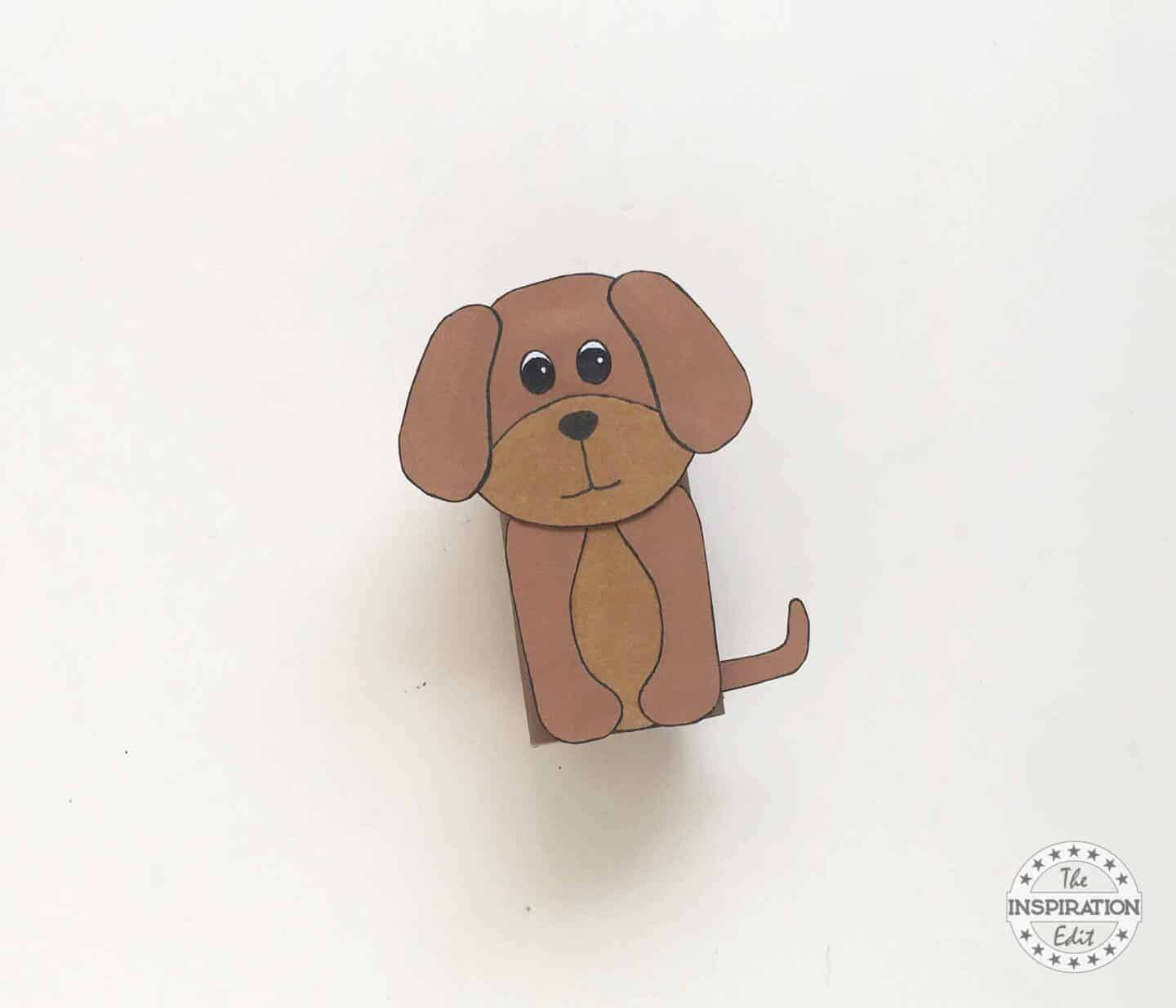 Dog Craft with Head, Feet, and Tail on Tissue Paper Roll.