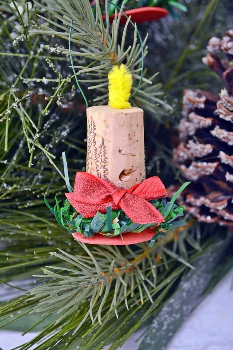 Candle Wine Cork Ornament.