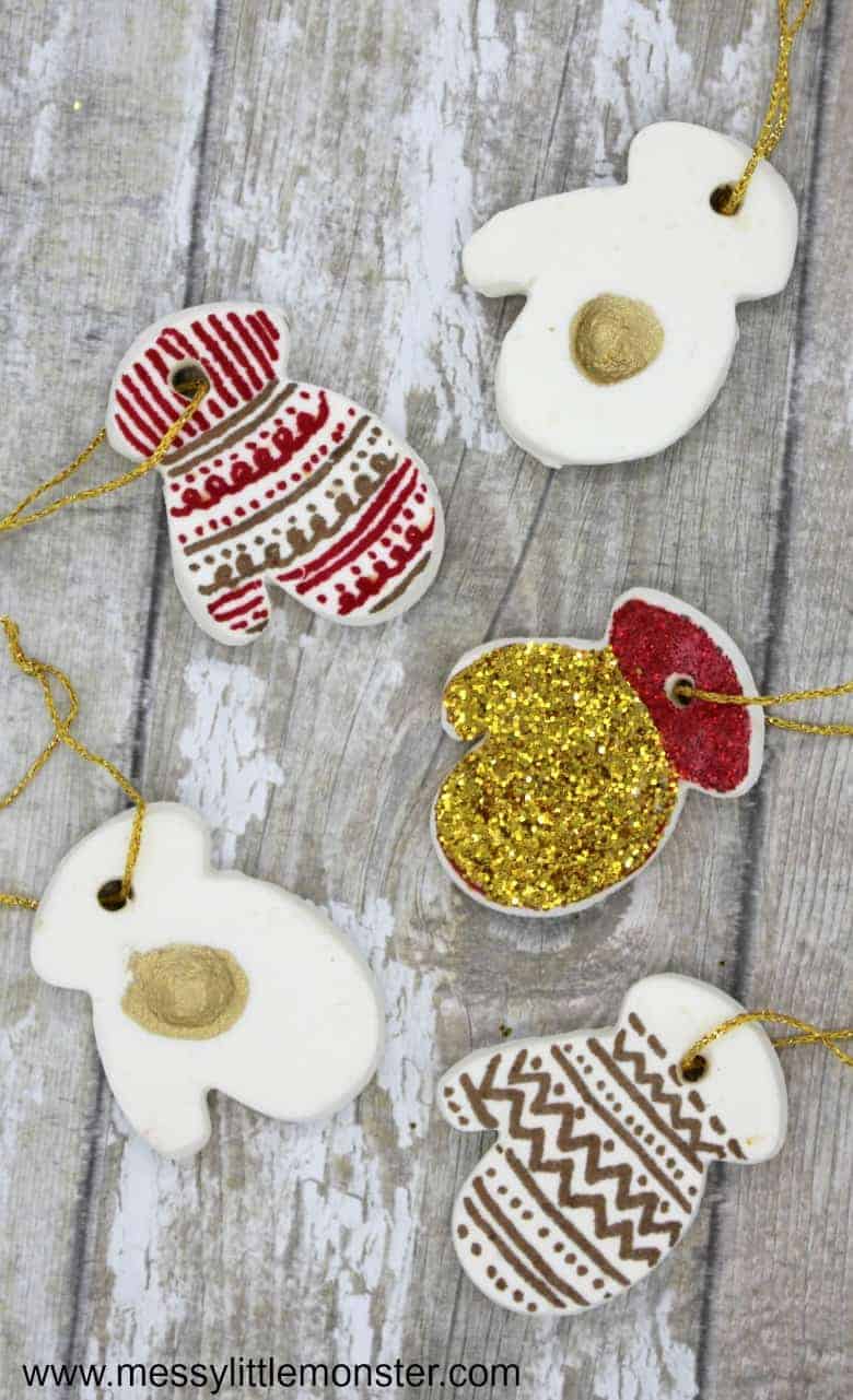 Clay Mitten Ornaments.