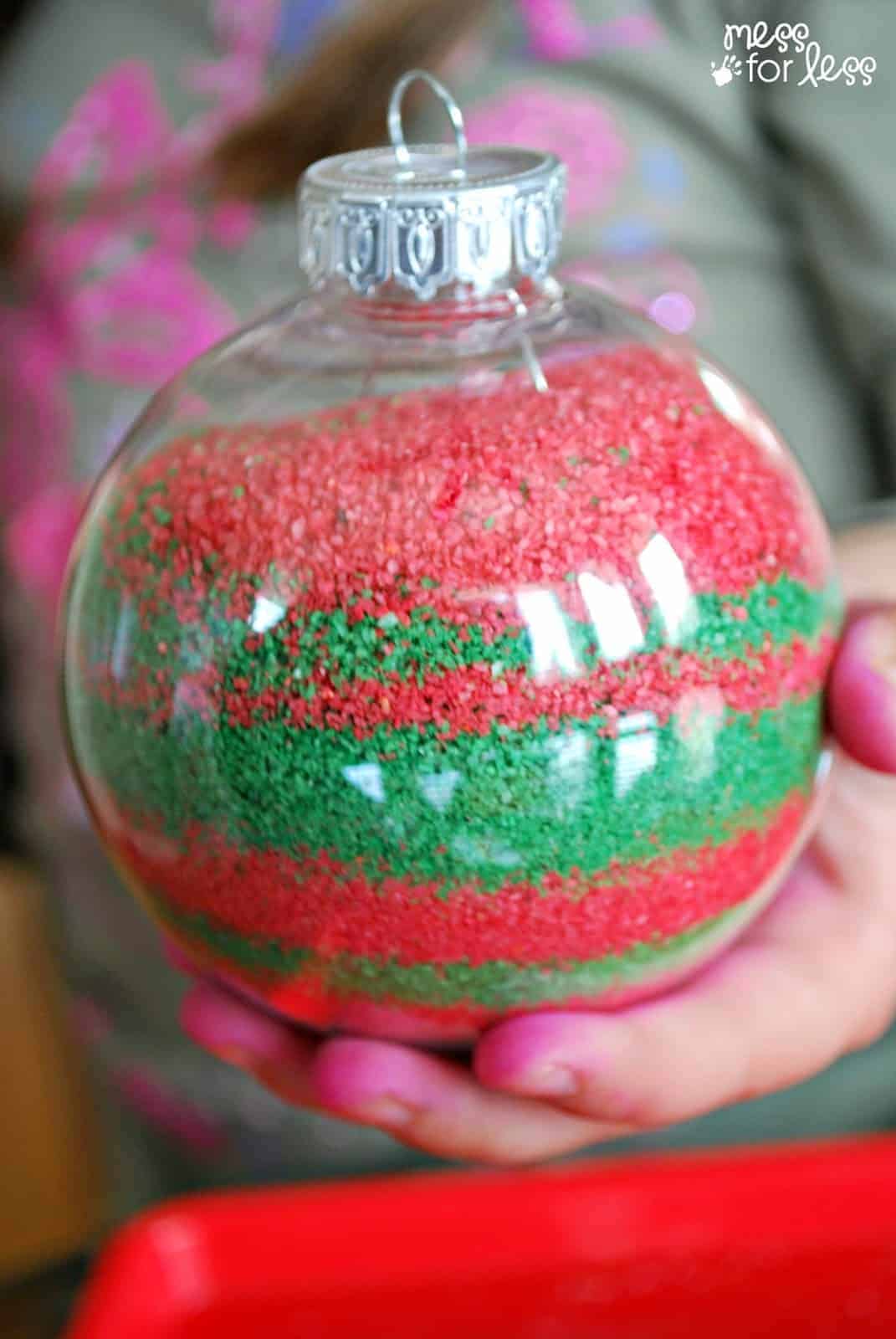 Colored Sand Filled Ornament.