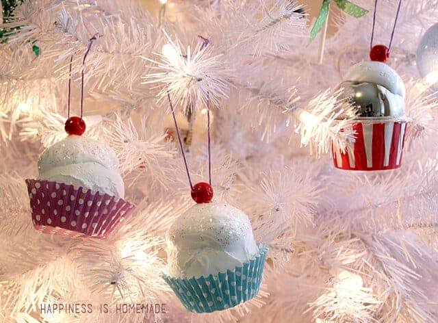 Kid-Made Cupcake Ornaments.