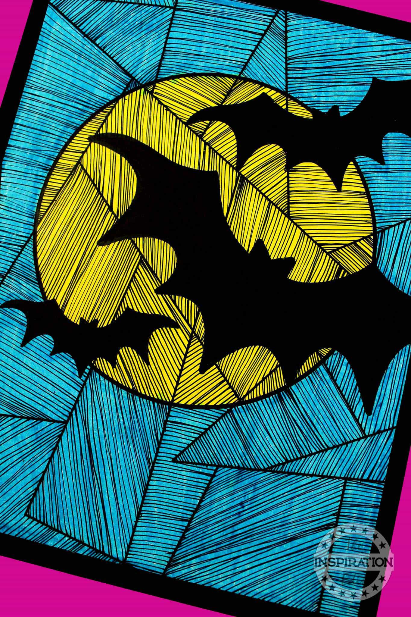halloween bat craft line study for kids