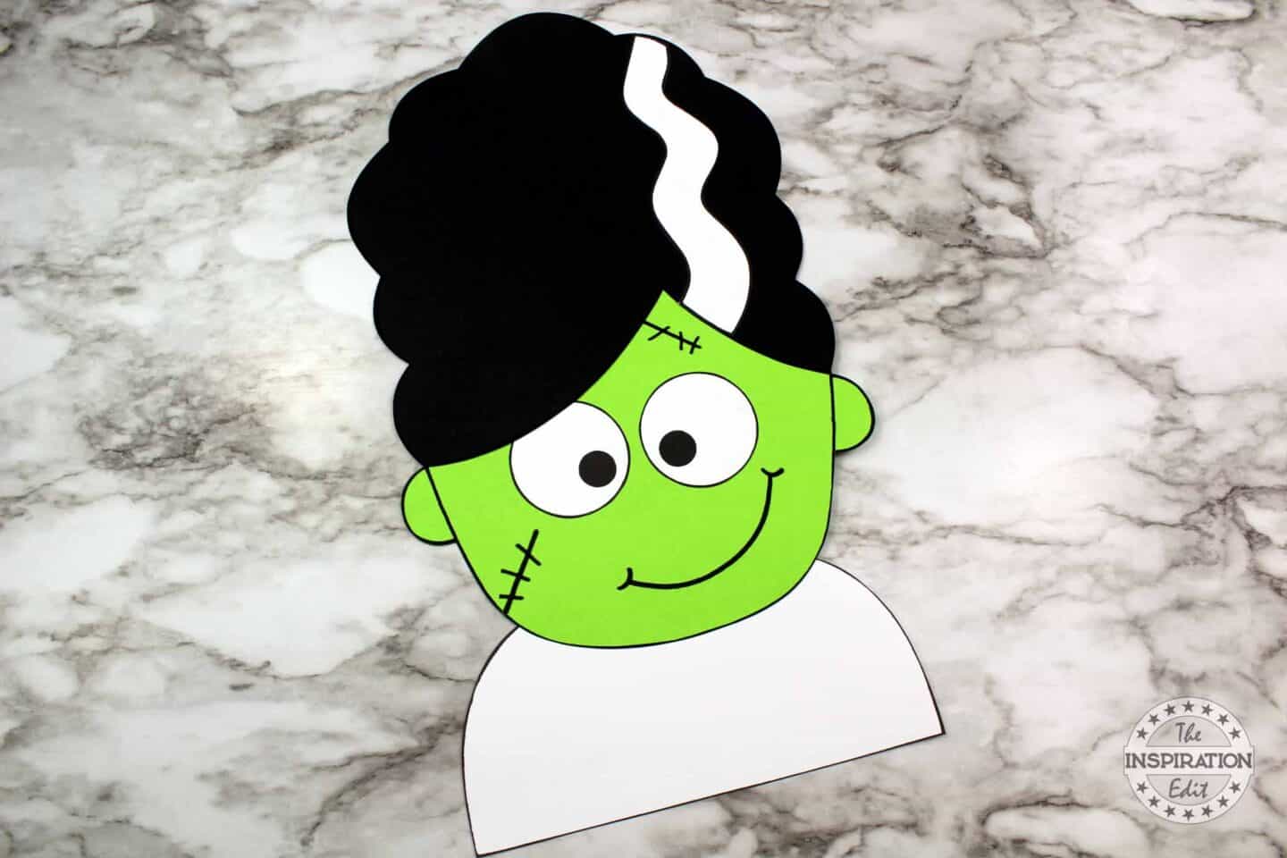 constructing this halloween craft for kids. frankensteins bride