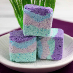 Mermaid salt scrub on a plate.