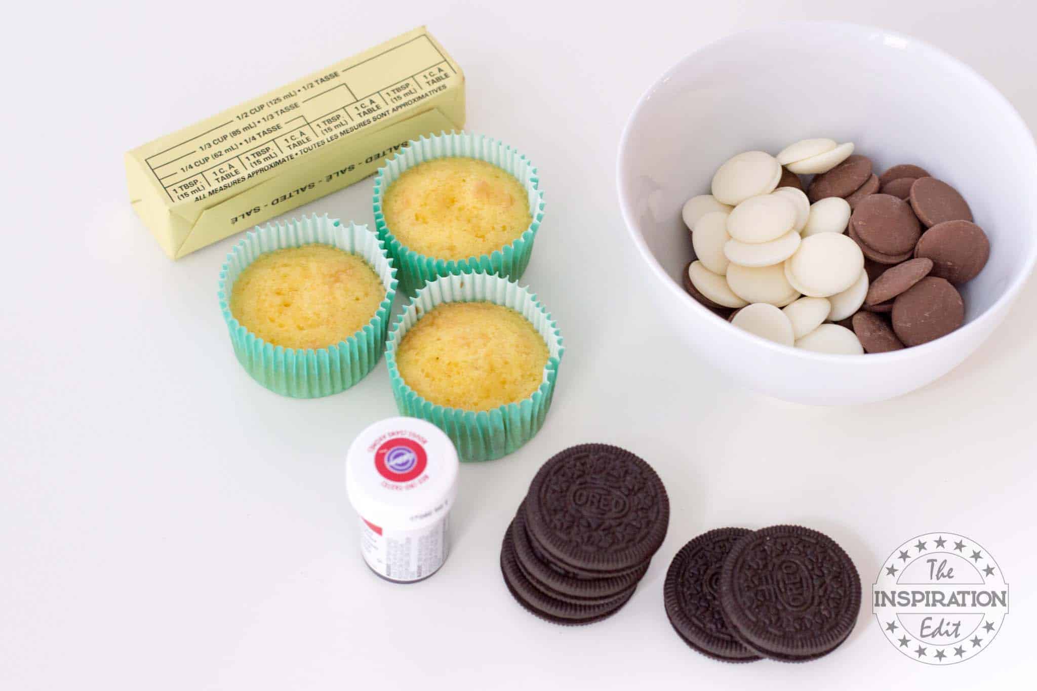 Using Melted Chocolate to Make Gingerbread Man Cupcakes.