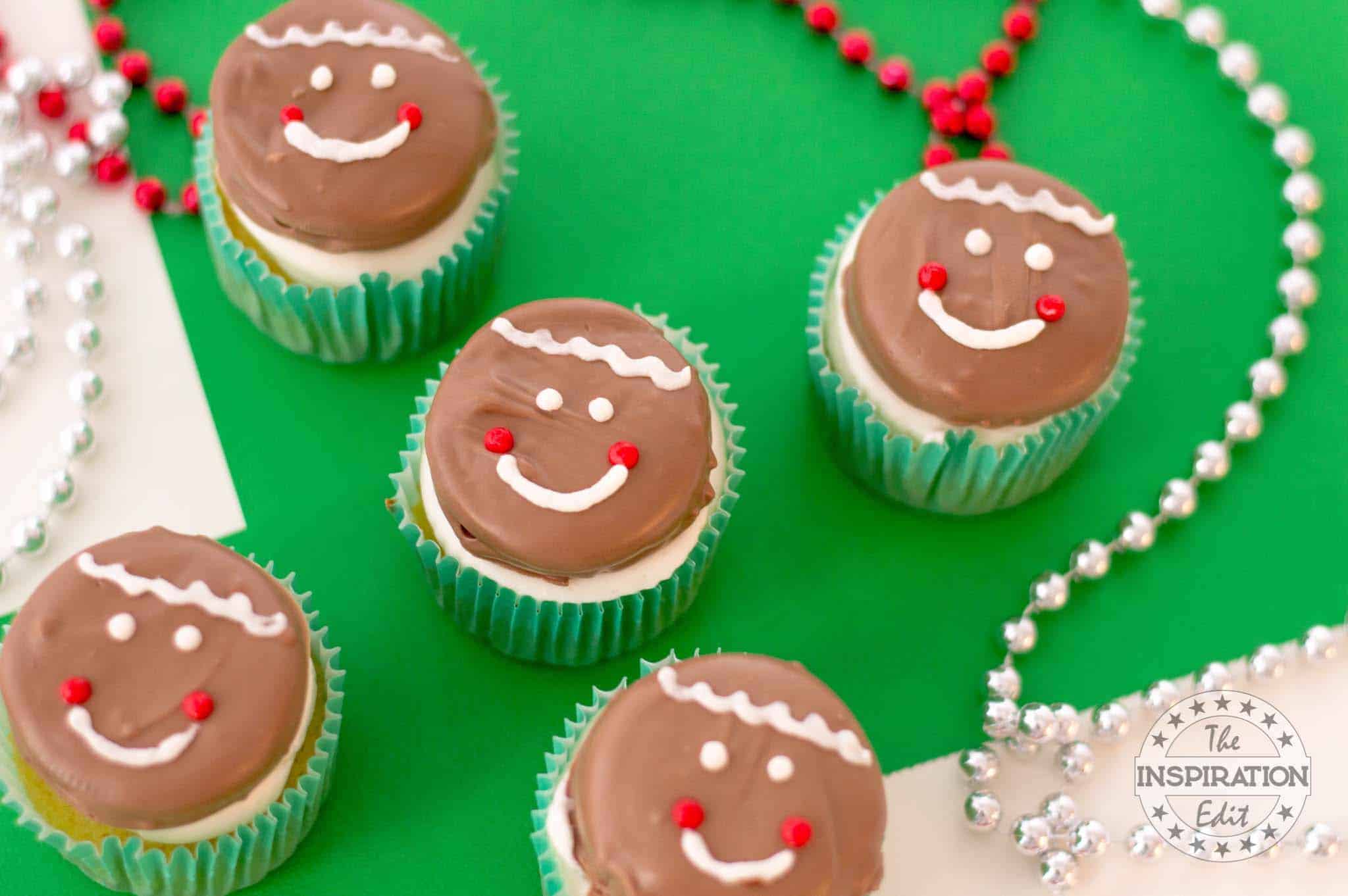 Decorating Gingerbread Man Cupcakes.