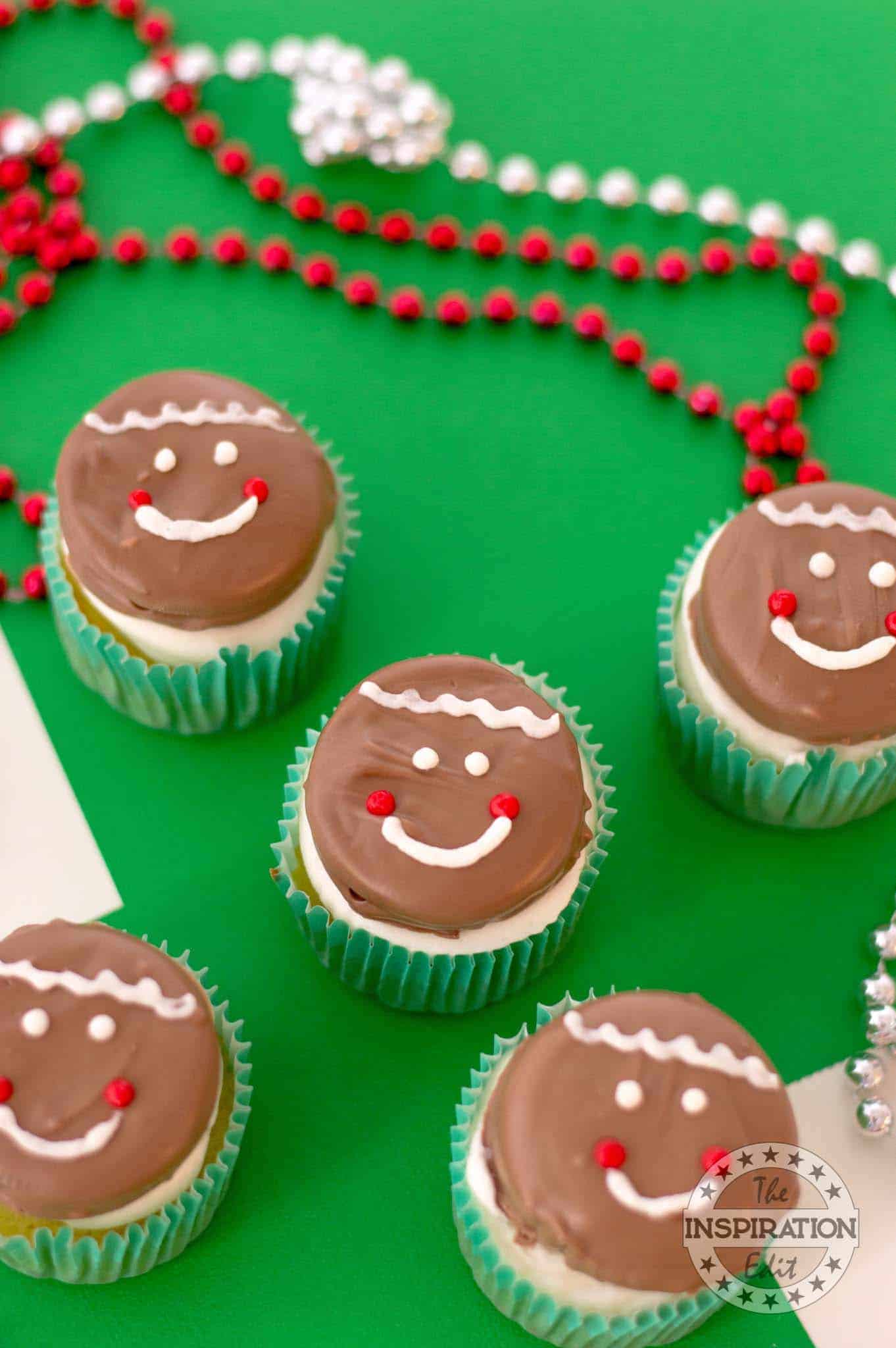 Decorating Gingerbread Man Cupcakes.