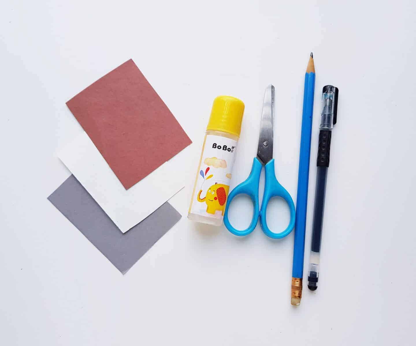 Supplies For The Three Bears Bookmark.
