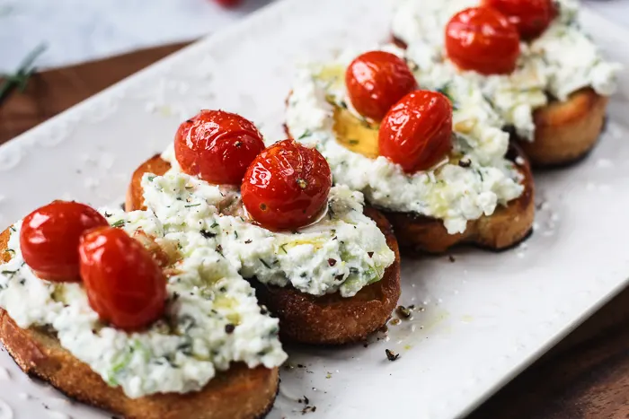 Herbed Ricotta Toast with Sautéed Tomatoe