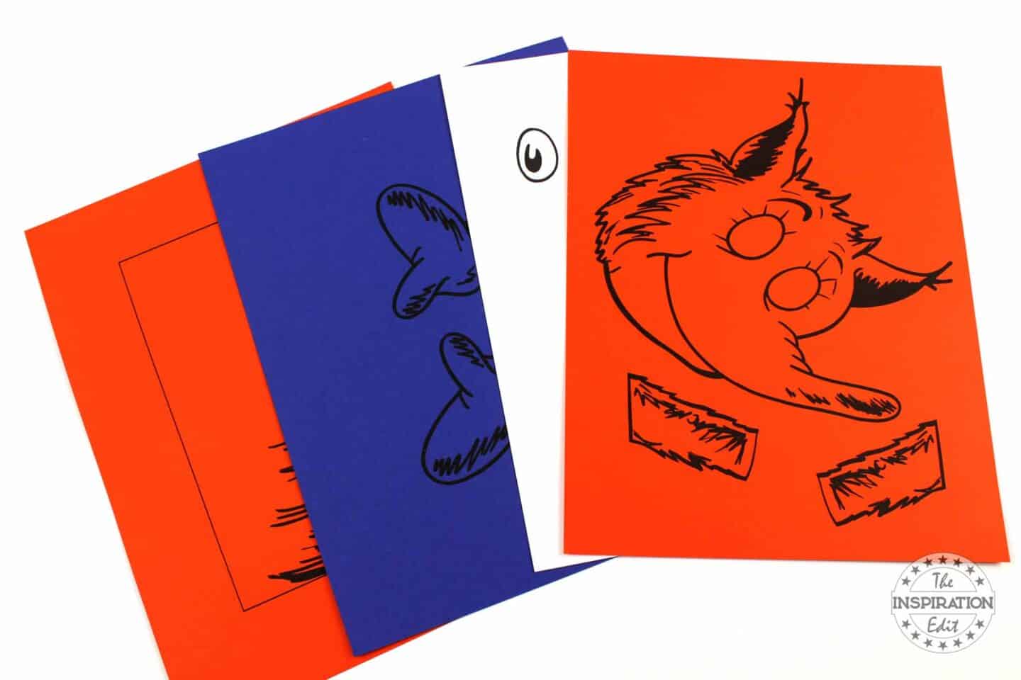 free fox in socks template for paper bag puppet