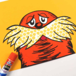 Lorax Dr Seuss Bubble Wrap Painting.