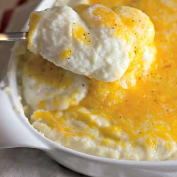 Healthy Cheesy Mashed Cauliflower Recipe.