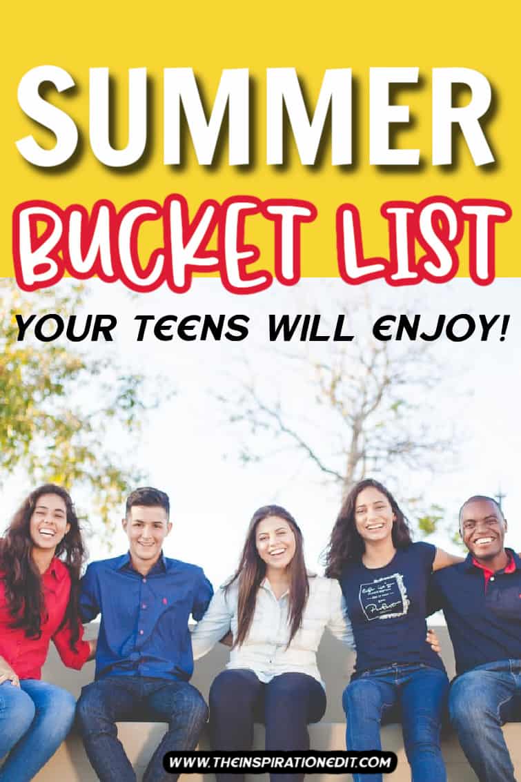Summer Bucket List for Teens.