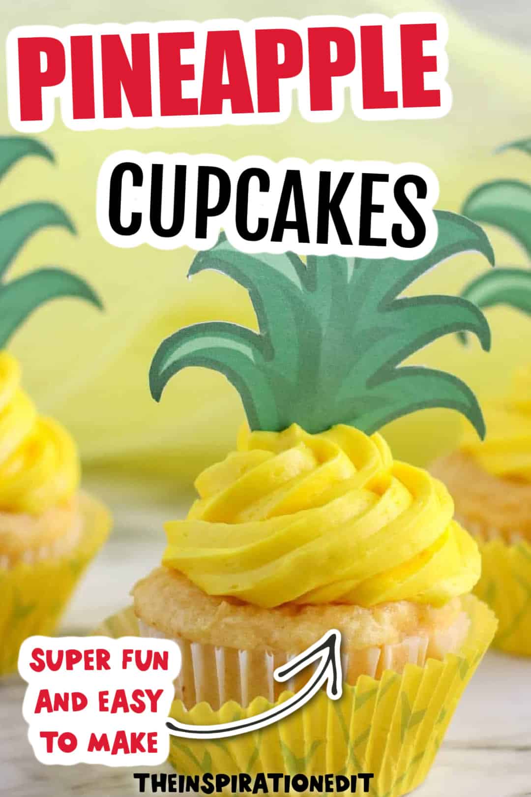 Pineapple Cupcake Toppers.