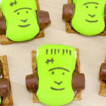 Frankenstein Smores Halloween Party Food Idea.