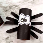 Toilet Tube Halloween Spider Craft.