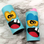 Toilet paper roll zombies craft.