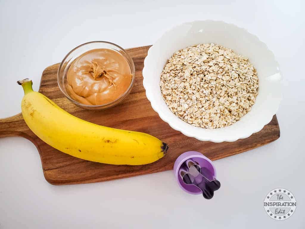 Ingredients Needed To Make Oatmeal Banana Dog Treats.