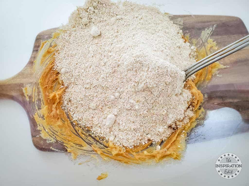Mixing Peanut Butter And Oats.