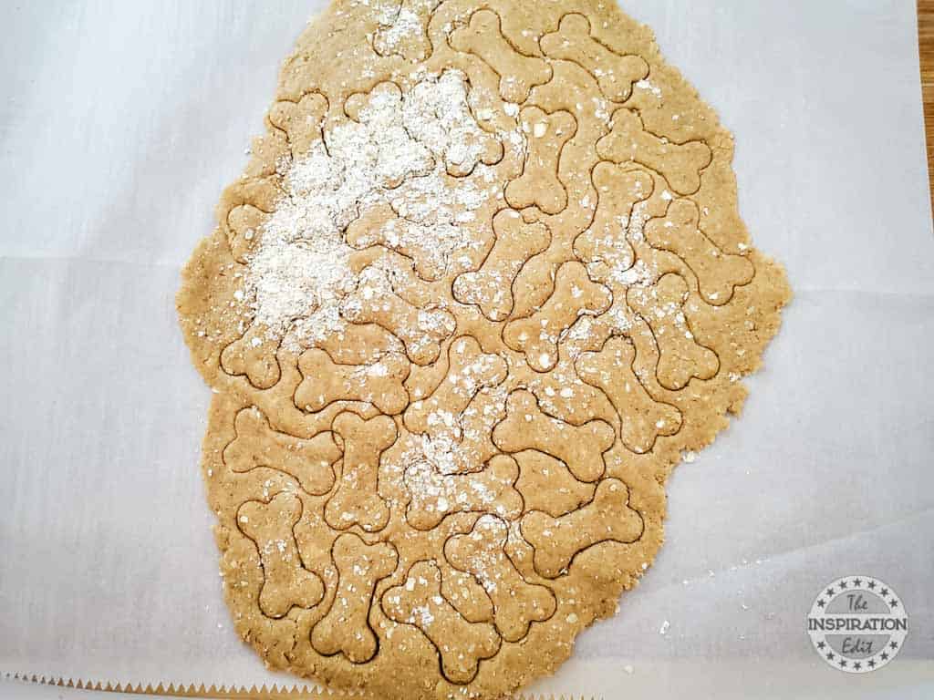 Cutting Out Dog Treat Bone Shapes.