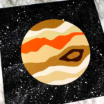 Jupiter planet painting on a paper.