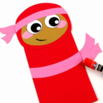 DIY Ninja Paper Bag Puppet.