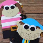 Pirate Puppets made with cardstock.