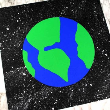 Earth map painting on a paper.