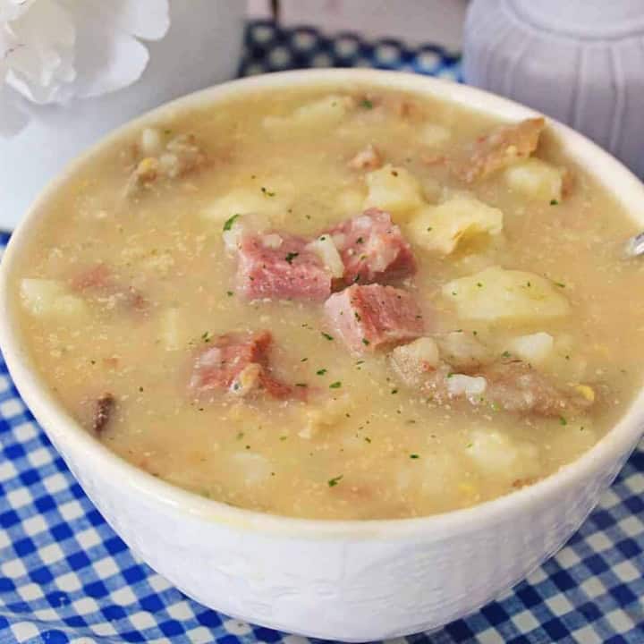 Slow Cooker Potato and Ham Soup.