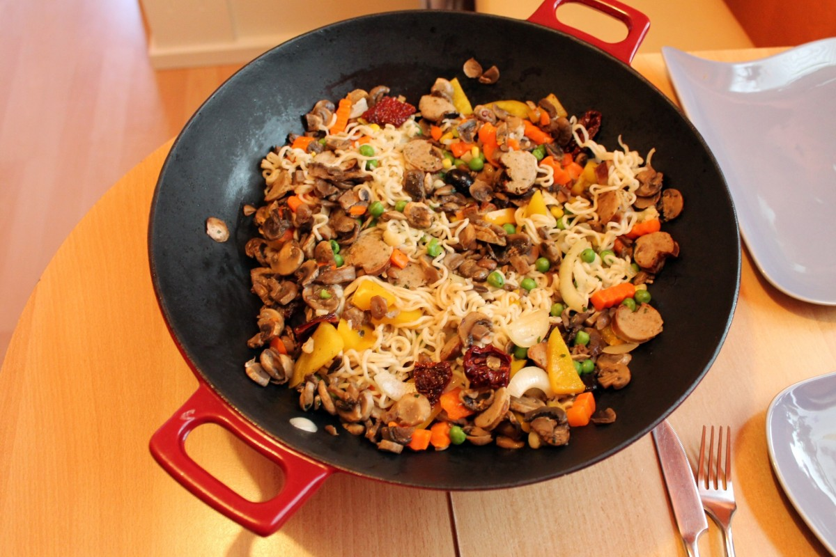 Cooking in a Wok Stir Fry.