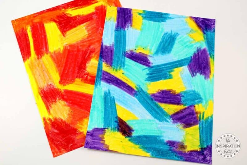 Coloring the White Pages with Crayons.