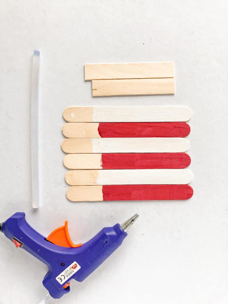 painting the popsicle sticks