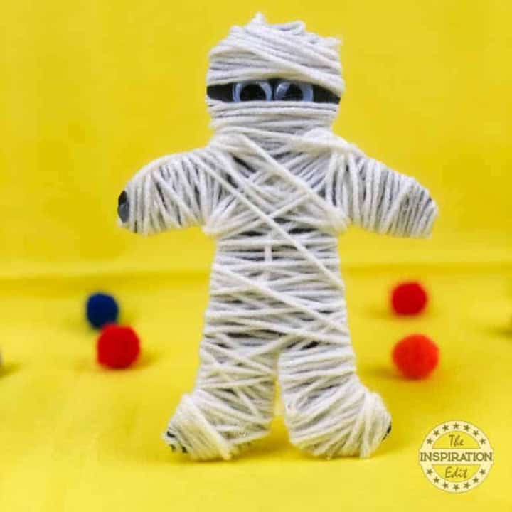 String Mummy Halloween Art.