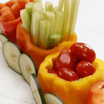 Vegetable Train a Fun Party Food Idea.