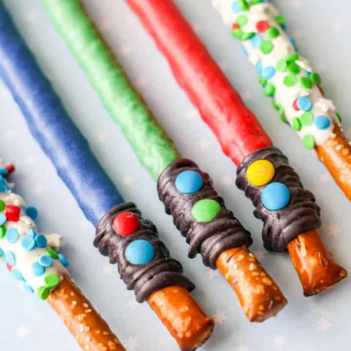Star Wars Party Food Light Saber Pretzel Rods.