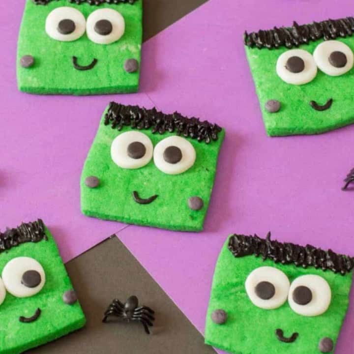 Halloween Frankenstein Cookies.
