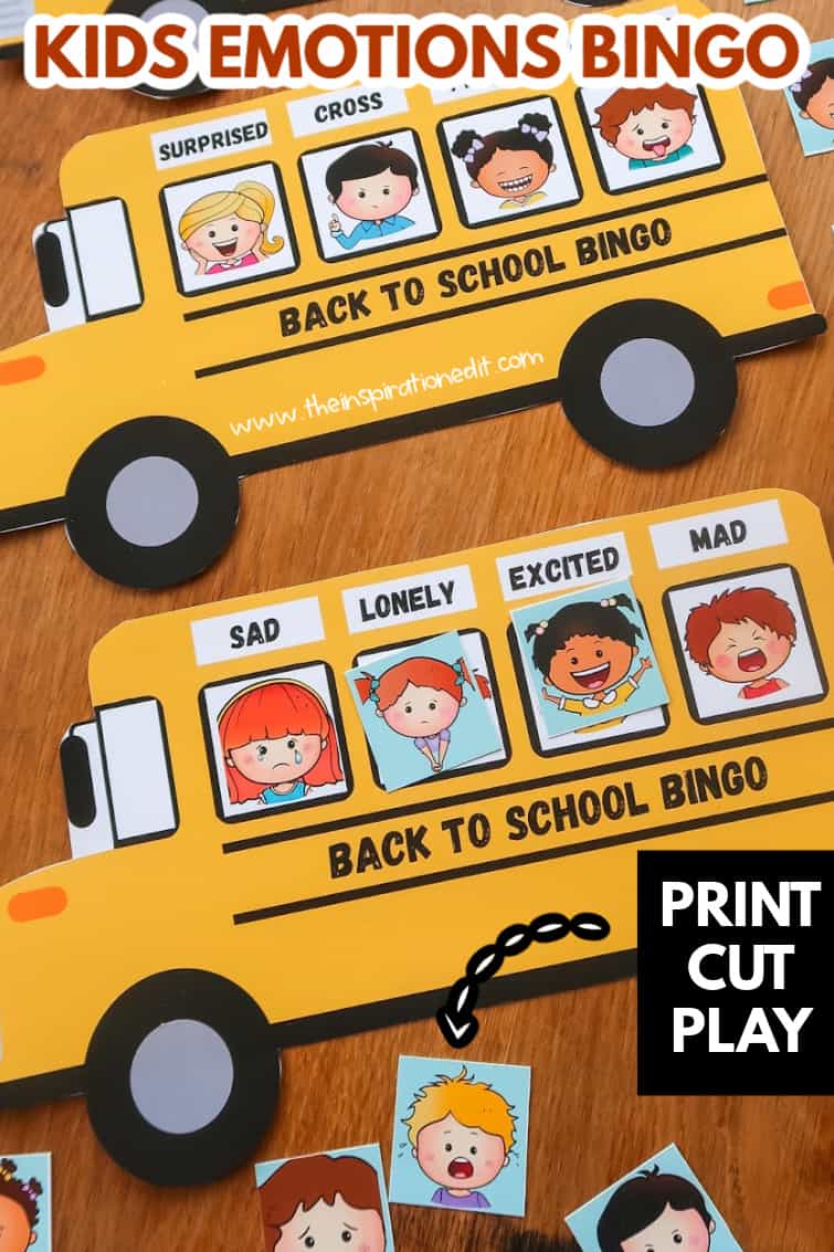 kids emotions bingo