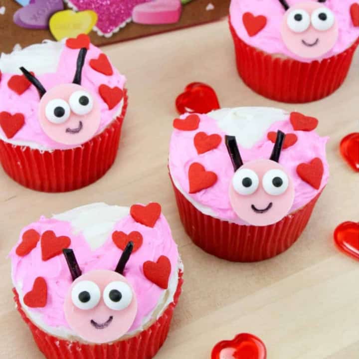 Love Bug Valentines Cupcakes.