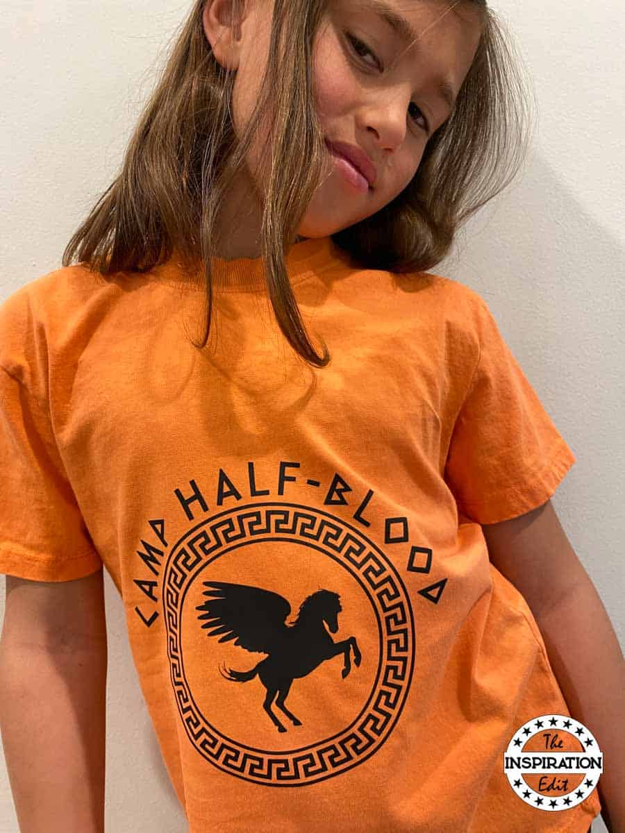 camp half-blood t-shirt designed for a percy jackson birthday party.